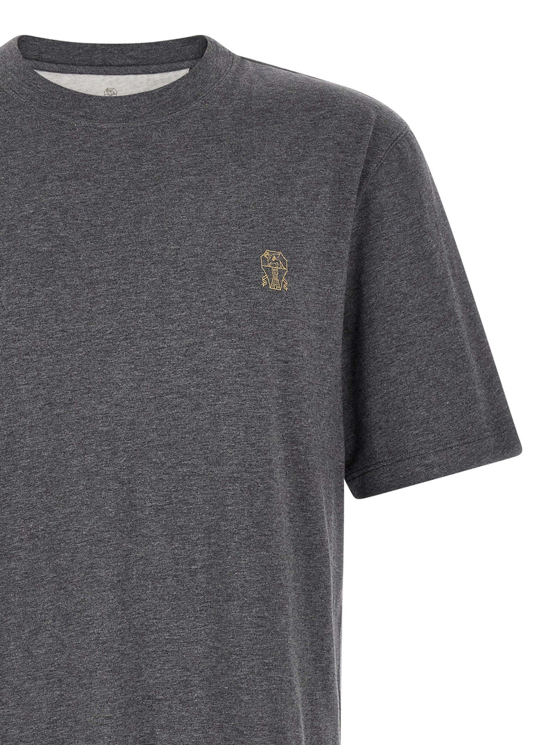 Brunello Cucinelli Gray Cotton T-Shirt - Premium Casual Wear