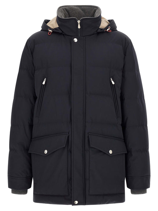 Brunello Cucinelli Blue Polyamide Parka for Men