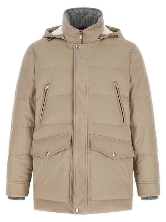 Brunello Cucinelli Beige Polyamide Parka for Men