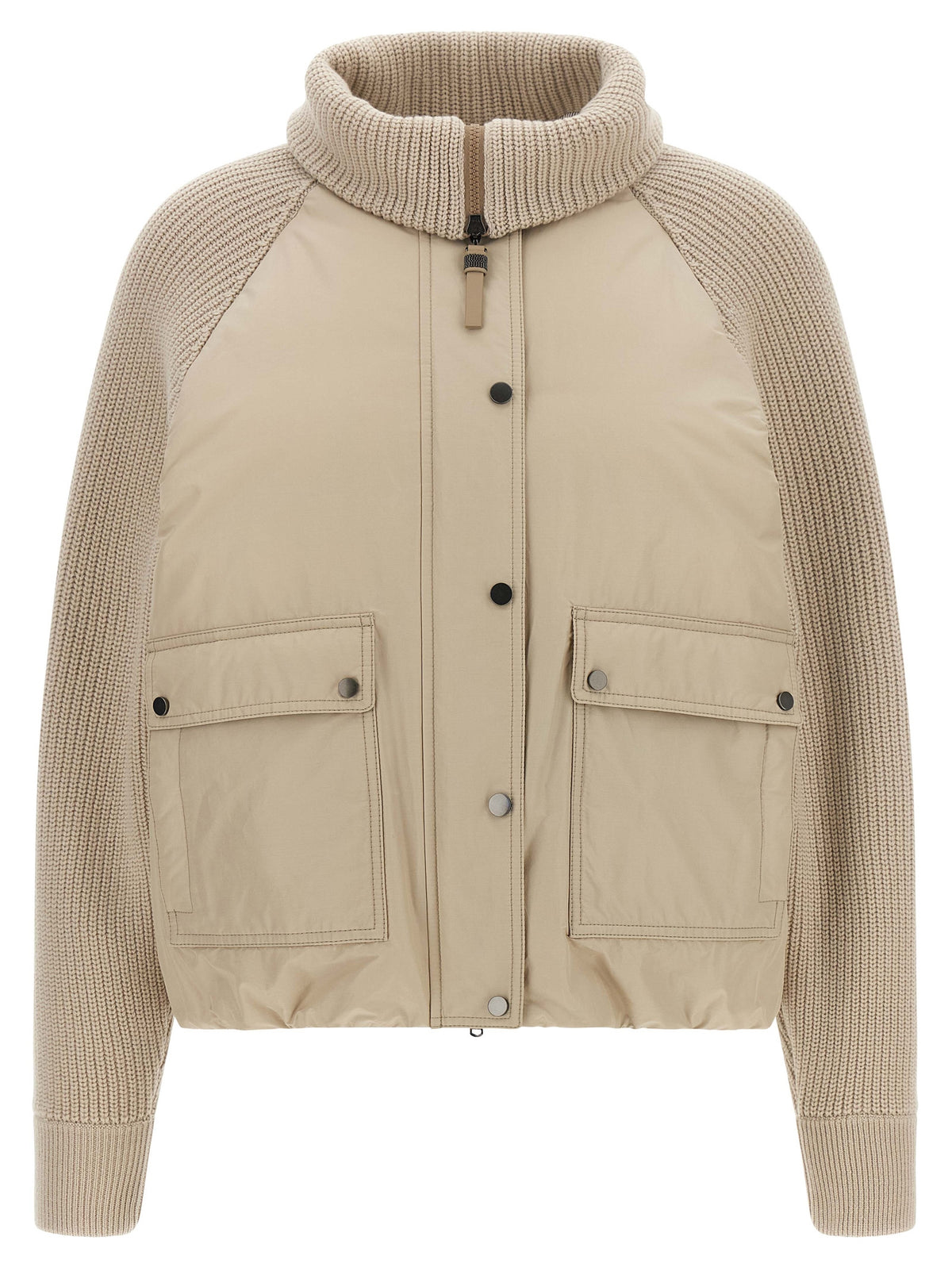 Brunello Cucinelli Beige Cotton Full-Length Jacket