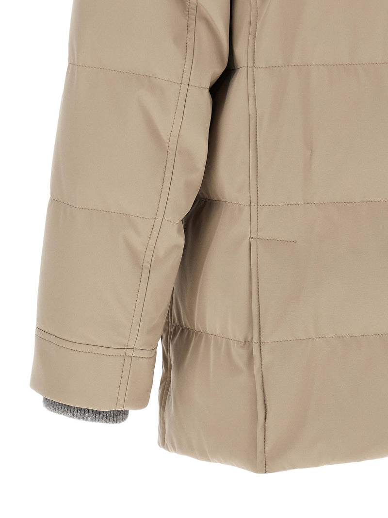 Brunello Cucinelli Beige Polyamide Parka for Men