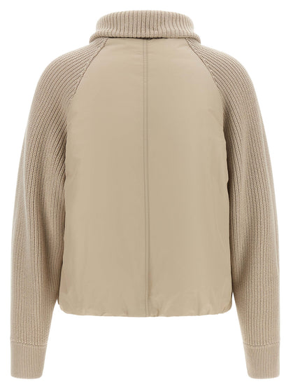 Brunello Cucinelli Beige Cotton Full-Length Jacket