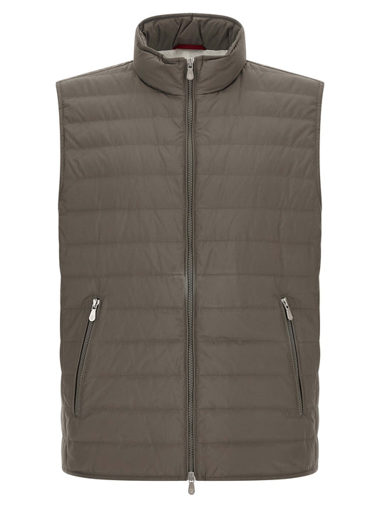Brunello Cucinelli Bicolor Polyester Sleeveless Jacket for Men