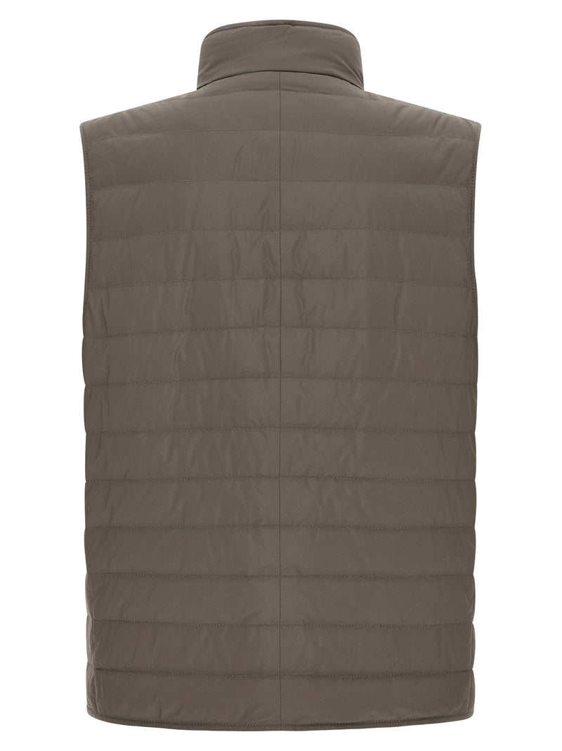 Brunello Cucinelli Bicolor Polyester Sleeveless Jacket for Men