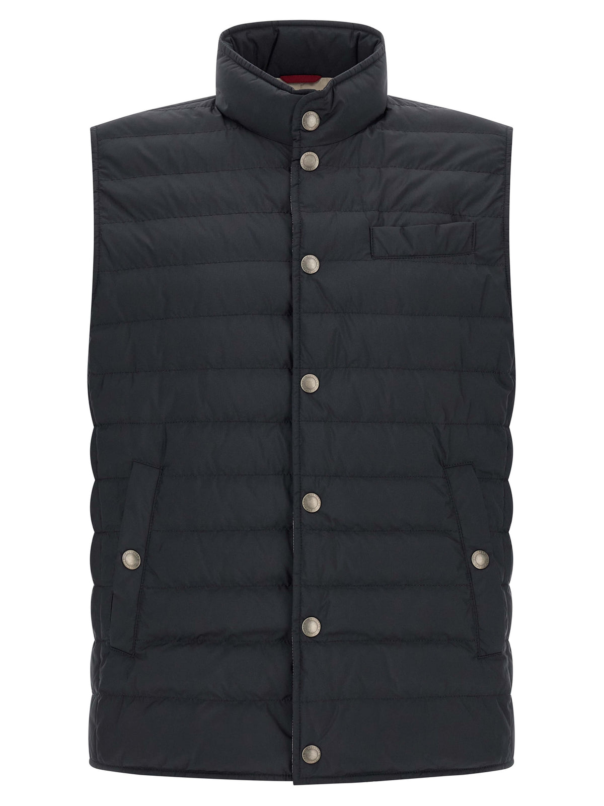Brunello Cucinelli Blue Goose Feather Padded Sleeveless Jacket