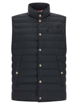 Brunello Cucinelli Blue Goose Feather Padded Sleeveless Jacket