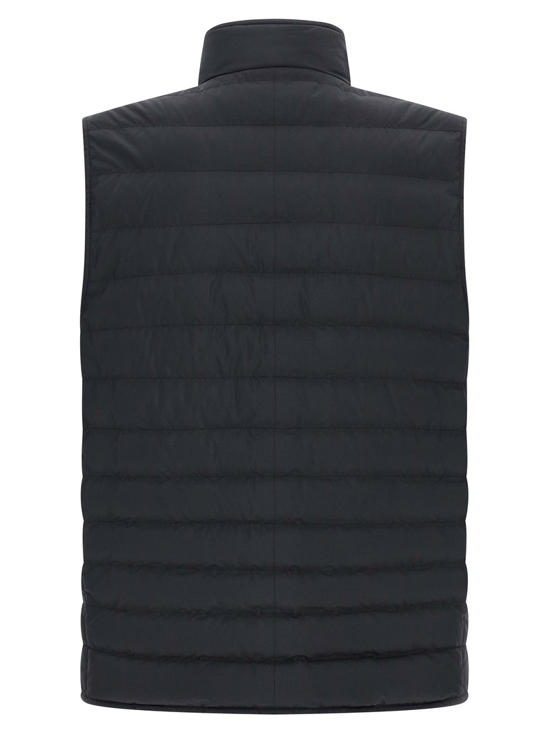 Brunello Cucinelli Blue Goose Feather Padded Sleeveless Jacket