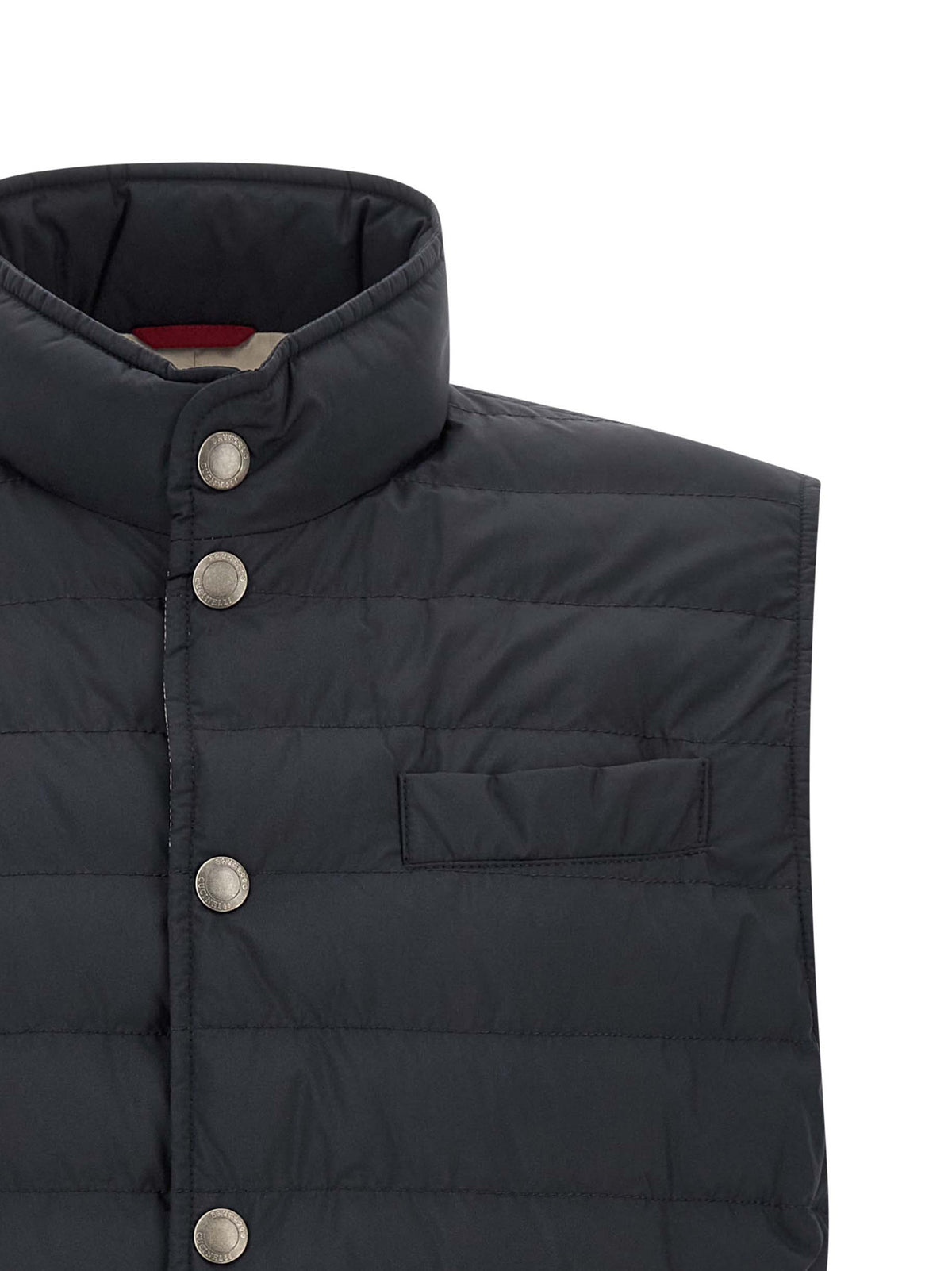 Brunello Cucinelli Blue Goose Feather Padded Sleeveless Jacket
