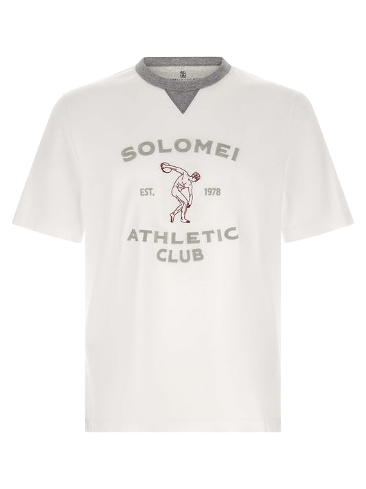 Brunello Cucinelli White Cotton T-Shirt - Solomei Athletic Club