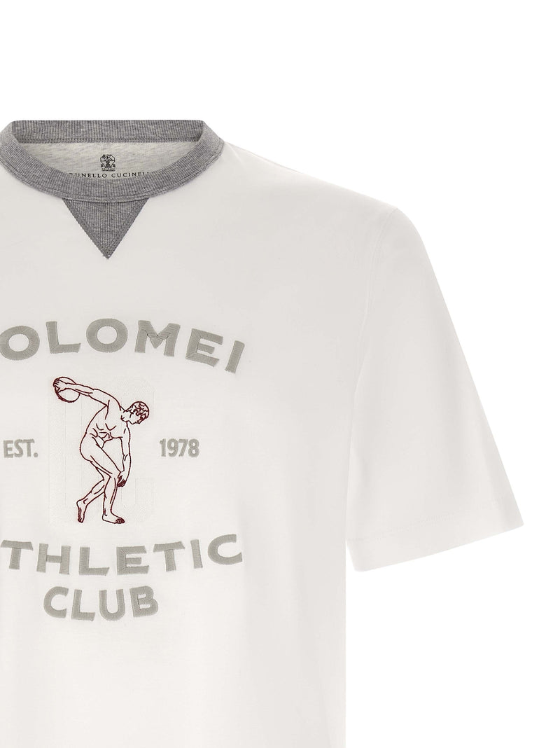 Brunello Cucinelli White Cotton T-Shirt - Solomei Athletic Club