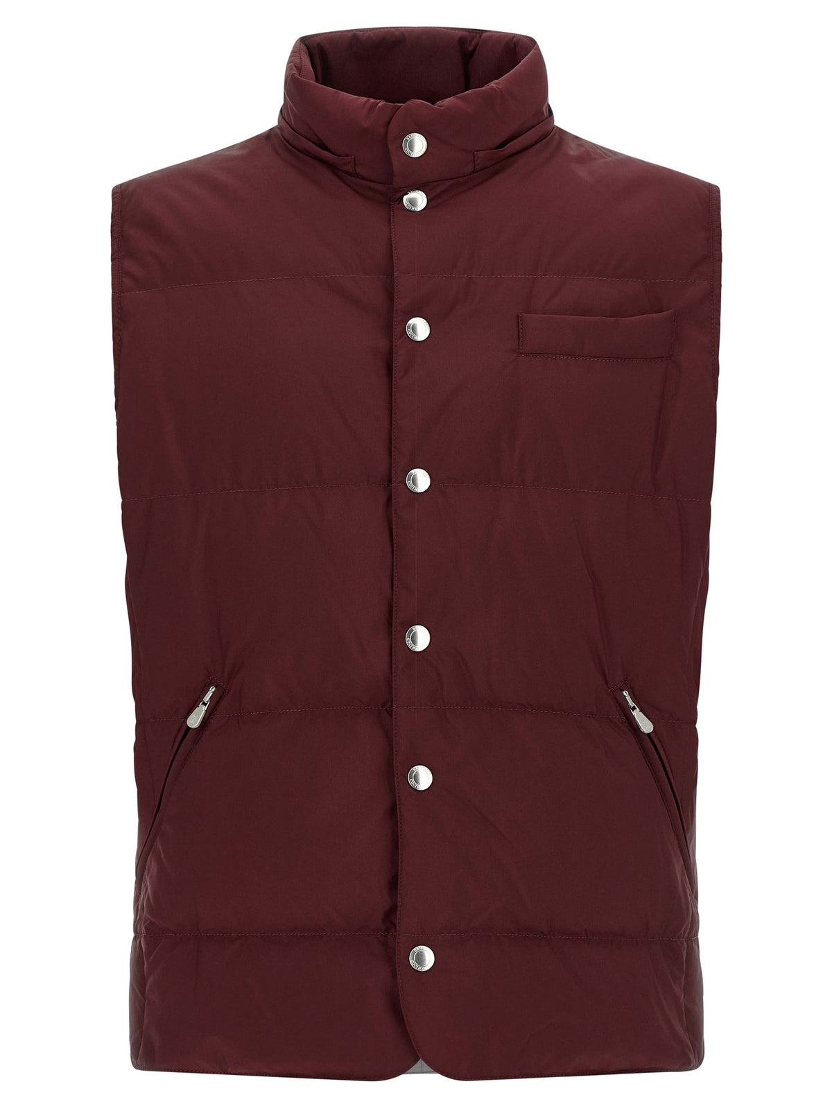 Brunello Cucinelli Bordeaux Polyester Sleeveless Jacket