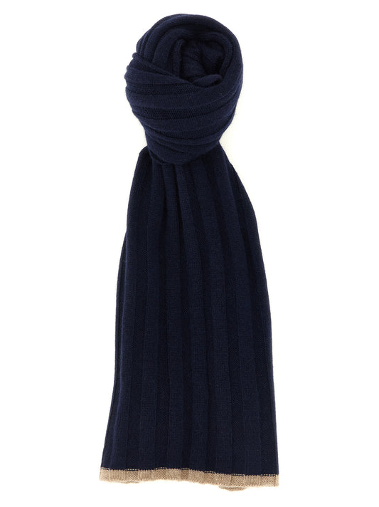 Brunello Cucinelli Blue Cashmere Scarf - Luxurious Italian Accessory