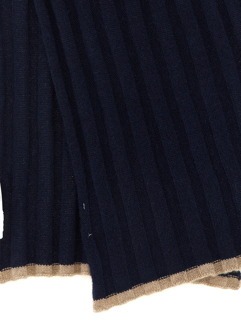 Brunello Cucinelli Blue Cashmere Scarf - Luxurious Italian Accessory