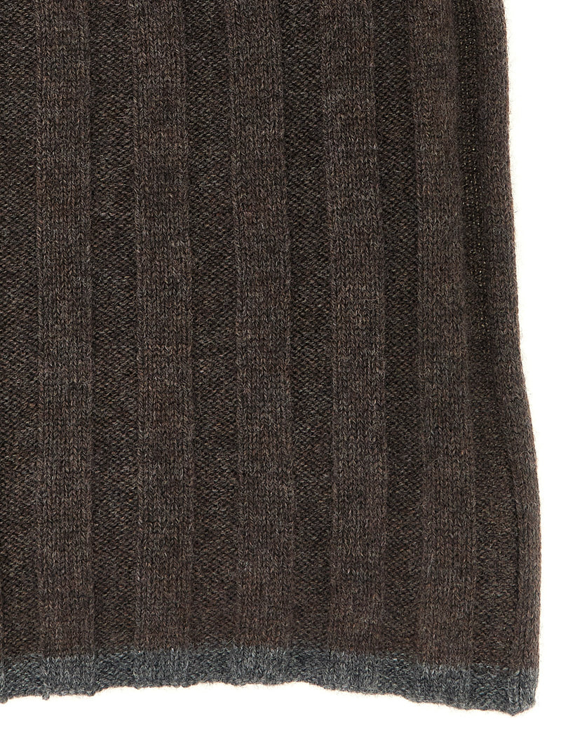 Brunello Cucinelli Brown Cashmere Scarf - Luxurious Italian Accessory