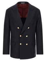 Brunello Cucinelli Blue Virgin Wool Blazer - Tailored Elegance
