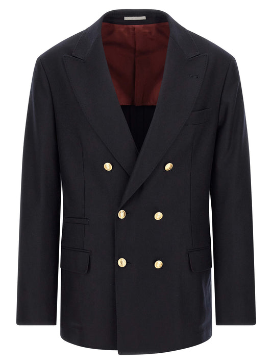 Brunello Cucinelli Blue Virgin Wool Blazer for Men