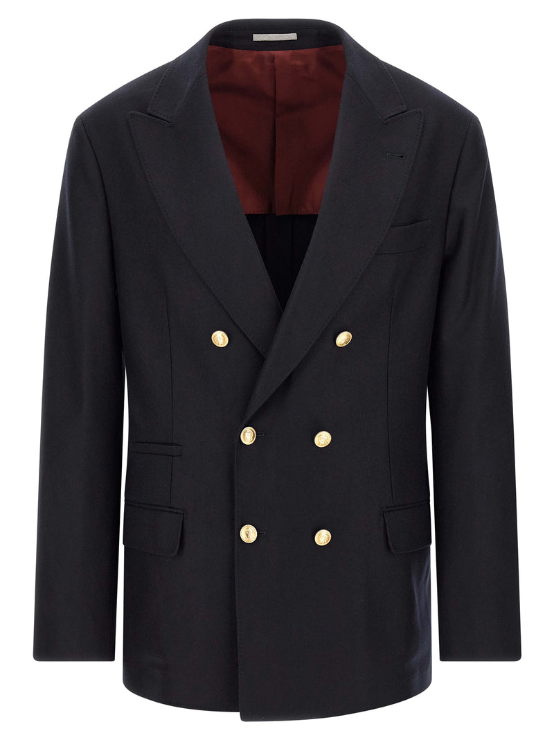 Brunello Cucinelli Blue Virgin Wool Blazer - Tailored Elegance