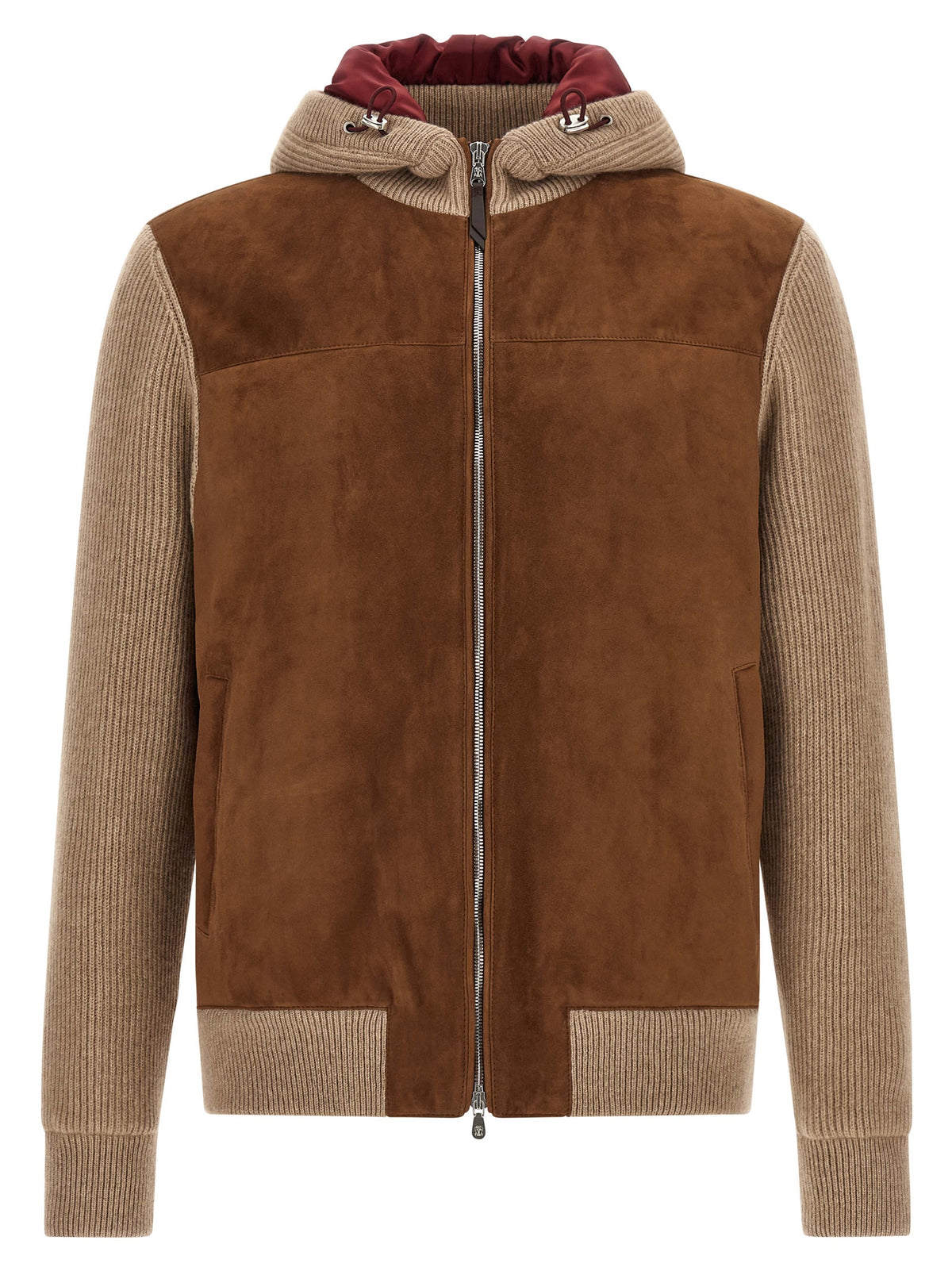 Brunello Cucinelli Brown Lamb Leather Bomber Jacket