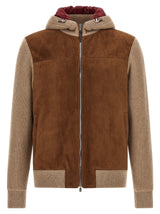 Brunello Cucinelli Brown Lamb Leather Bomber Jacket