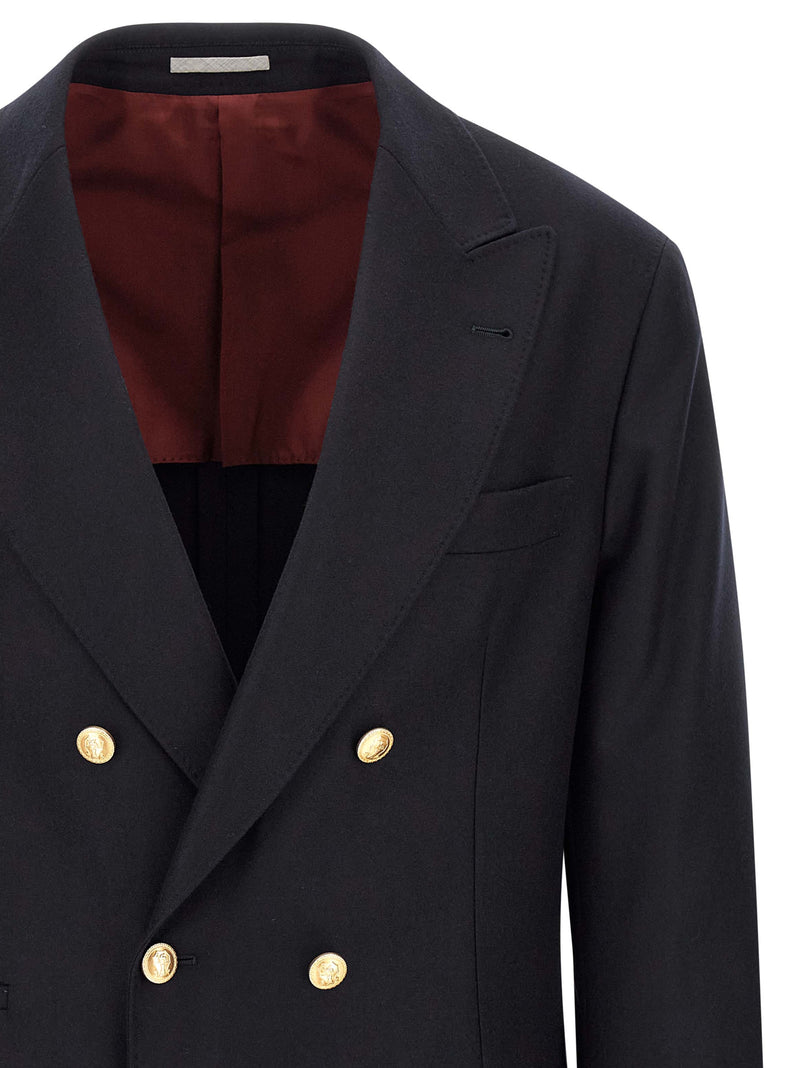 Brunello Cucinelli Blue Virgin Wool Blazer - Tailored Elegance