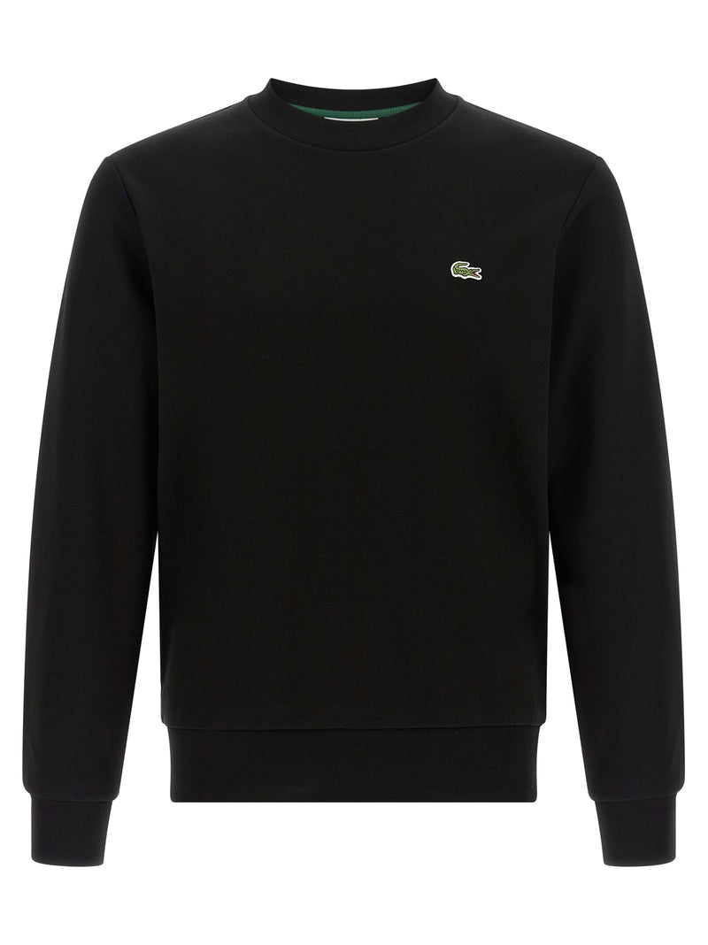 Lacoste Black Cotton Sweatshirt - Classic Crew Neck Design