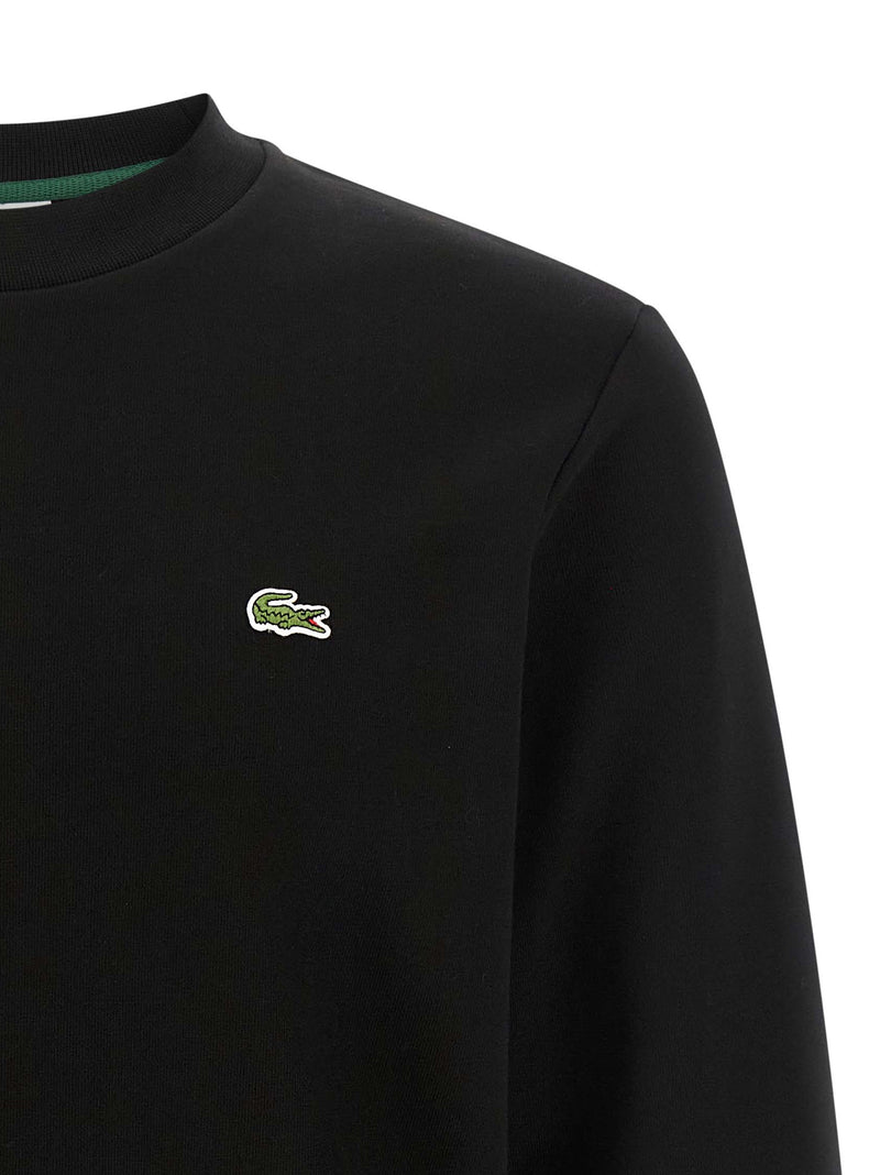 Lacoste Black Cotton Sweatshirt - Classic Crew Neck Design