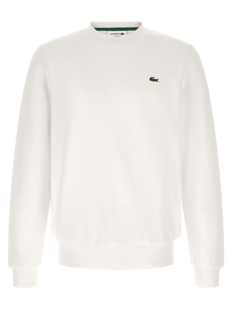 Lacoste White Cotton Sweatshirt - Classic Crew Neck Design