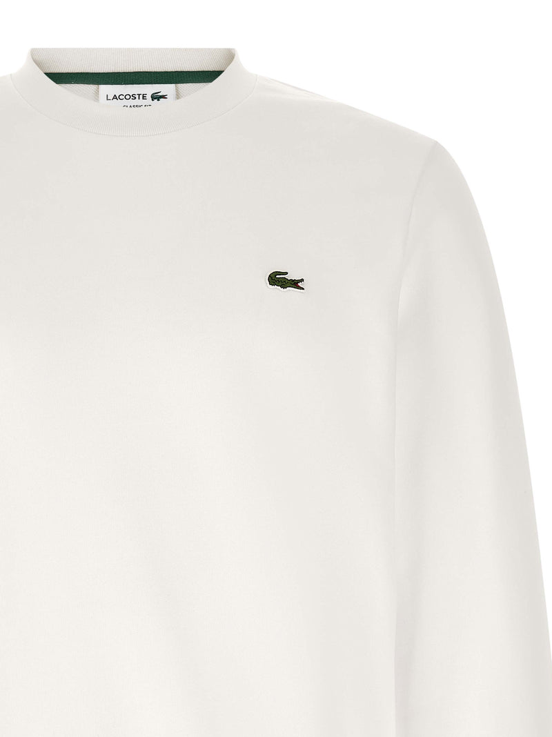 Lacoste White Cotton Sweatshirt - Classic Crew Neck Design
