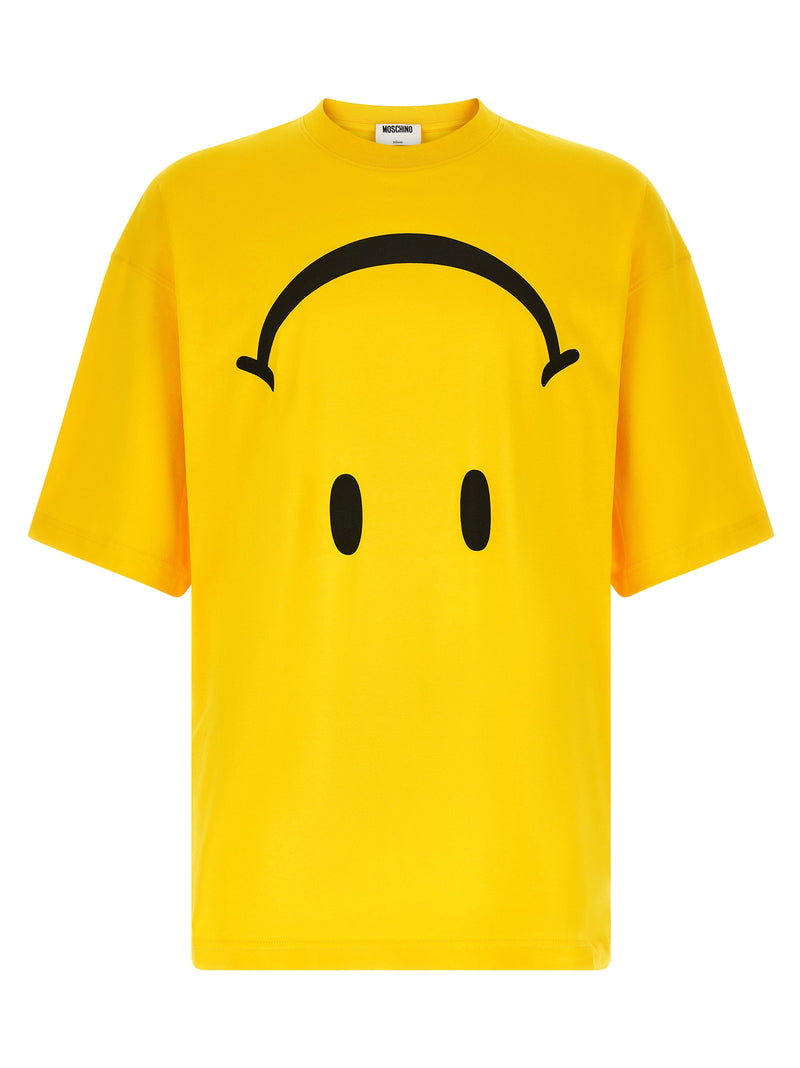 Moschino Bicolor Cotton T-Shirt with Smiley® Graphic