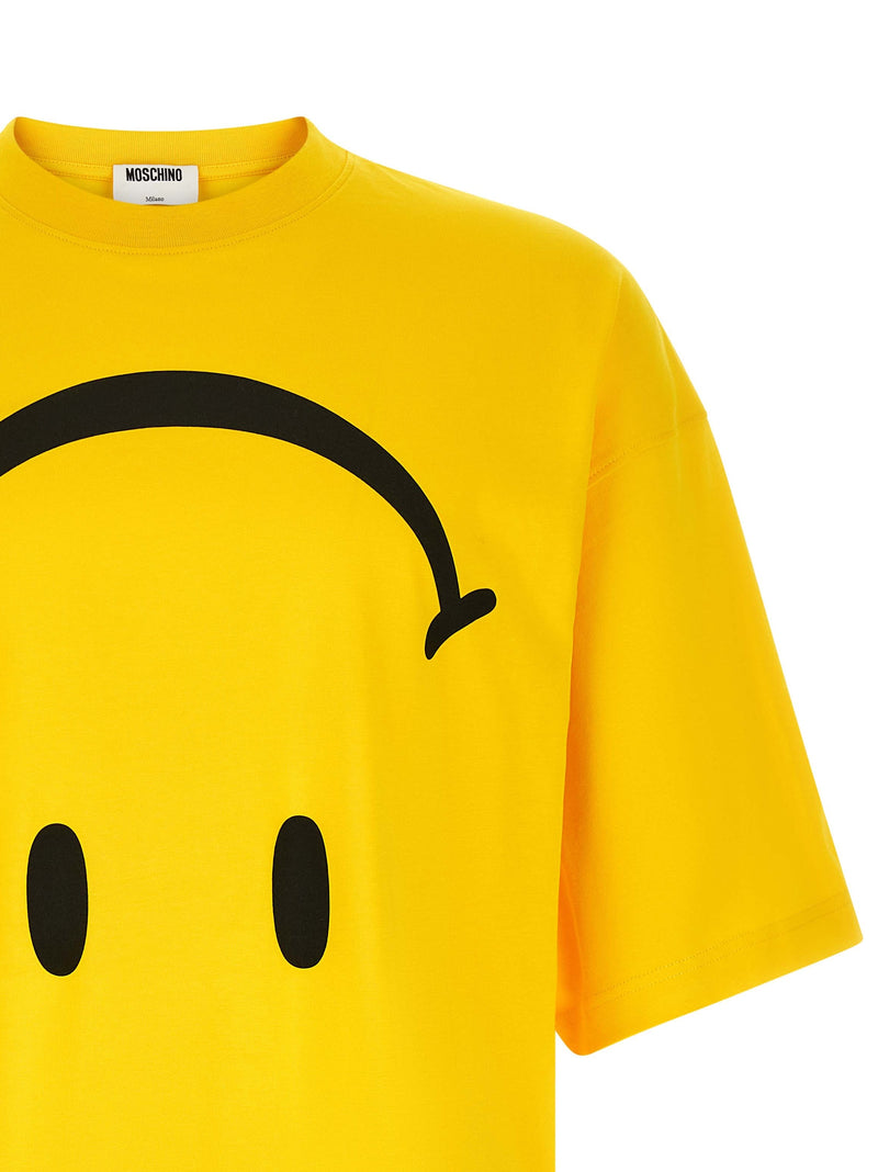 Moschino Bicolor Cotton T-Shirt with Smiley® Graphic