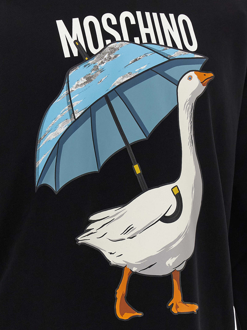 Moschino Black Cotton Sweatshirt - Stylish Comfort for Men