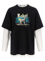 T-shirt en coton multicolore Moschino