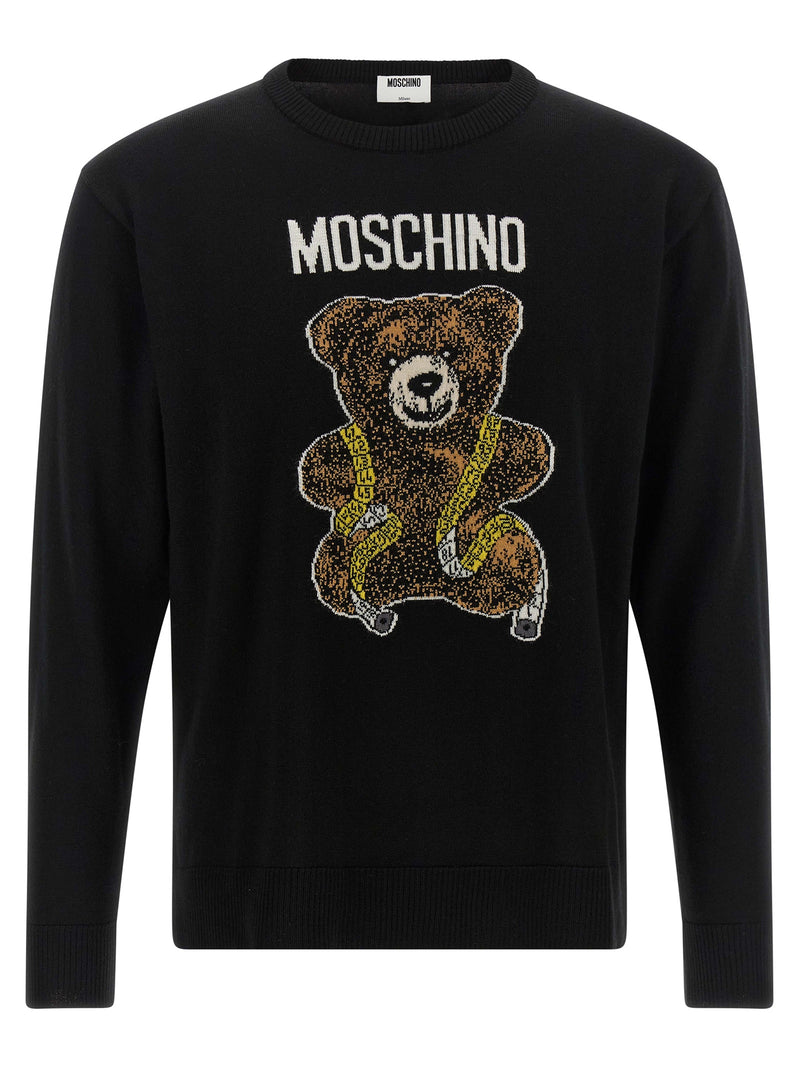 Moschino Black Virgin Wool Cardigan for Men
