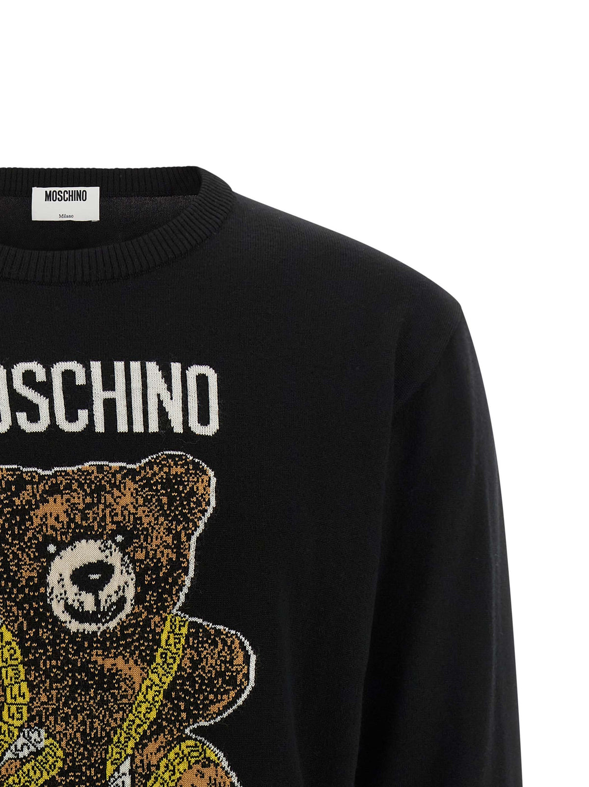 Moschino Black Virgin Wool Cardigan for Men