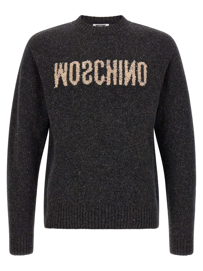 Moschino Gray Wool Cardigan for Men