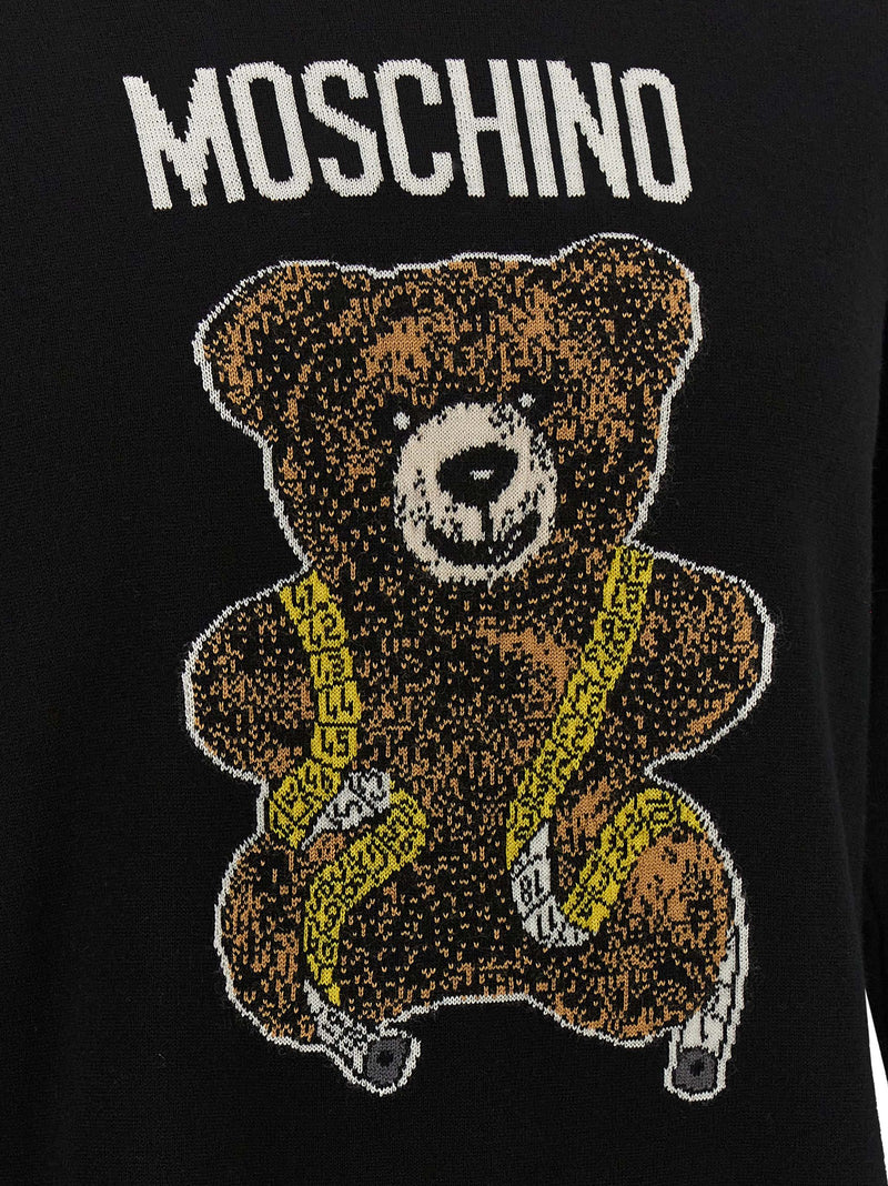Moschino Black Virgin Wool Cardigan for Men