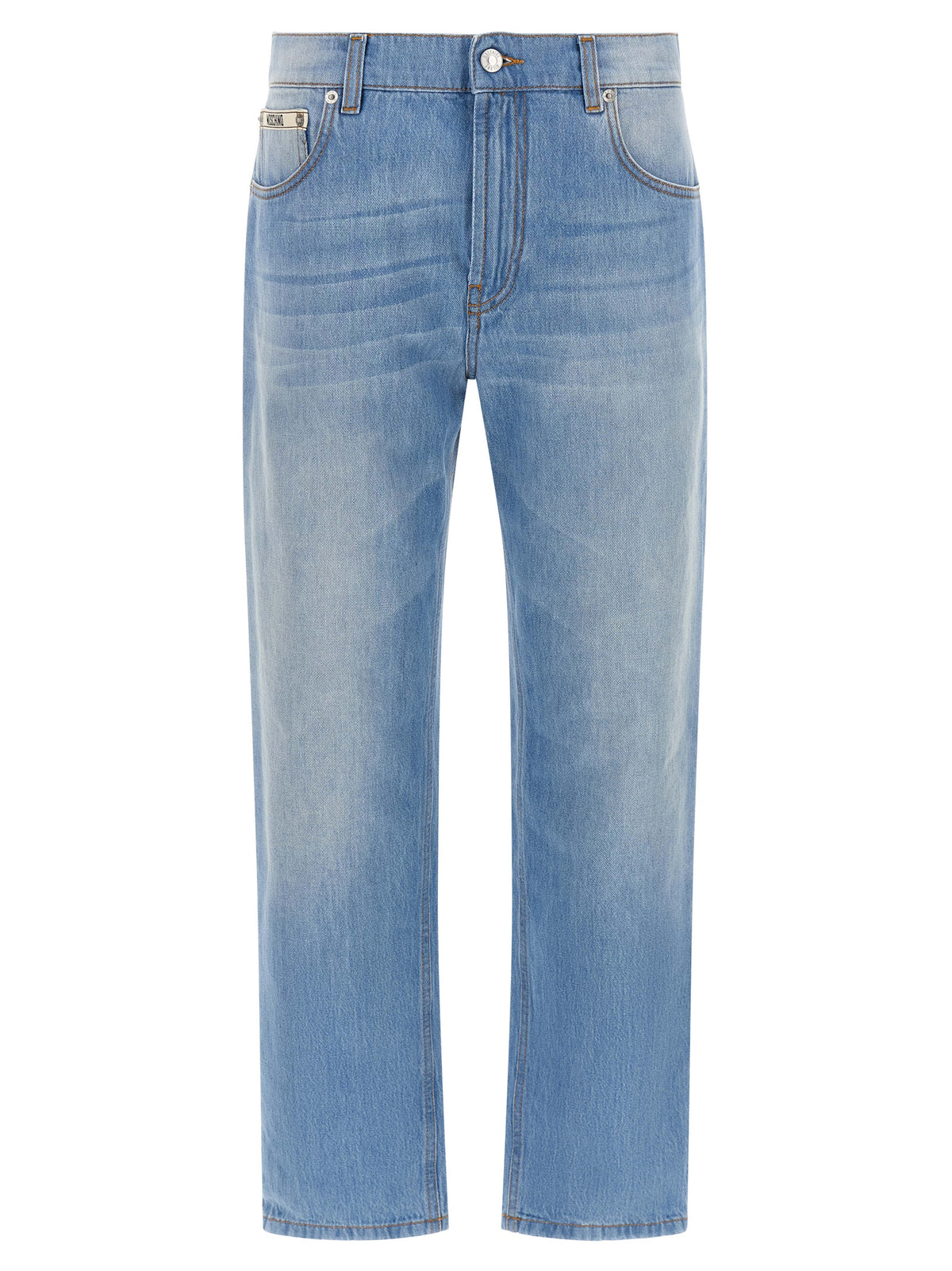 Moschino Blue Cotton Straight-Leg Jeans for Women