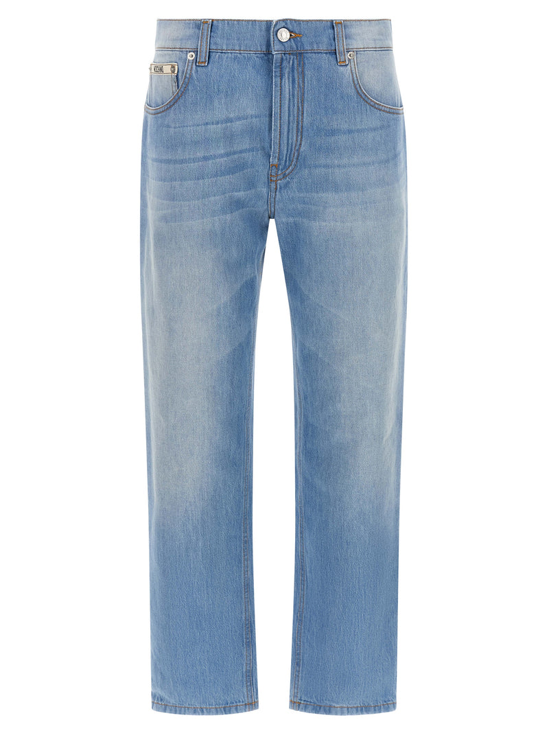 Moschino Blue Cotton Straight-Leg Jeans for Women