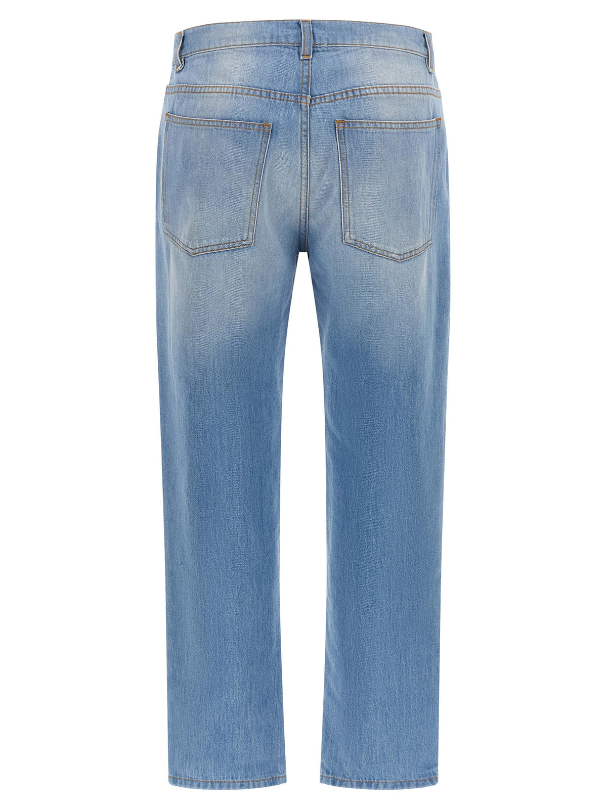 Moschino Blue Cotton Straight-Leg Jeans for Women