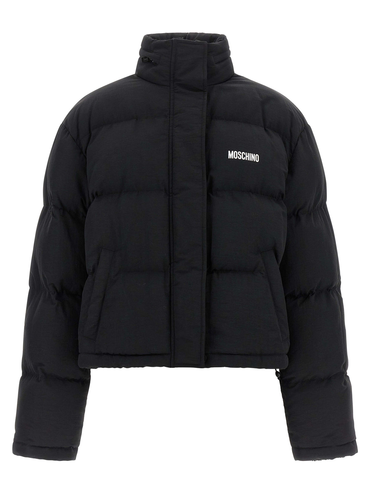 Moschino Black Polyamide Bomber Jacket with Smiley Graphic