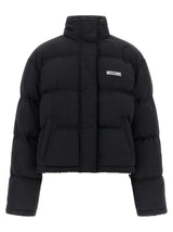 Moschino Black Polyamide Bomber Jacket with Smiley Graphic