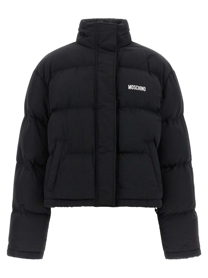Moschino Black Polyamide Bomber Jacket with Smiley Graphic