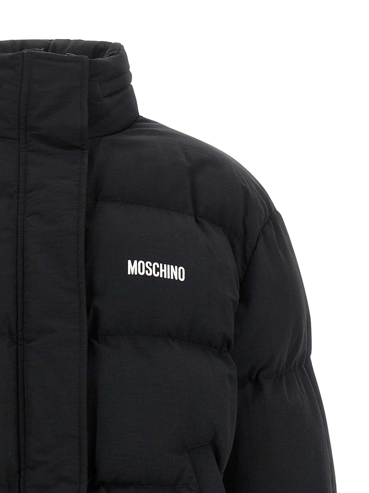 Moschino Black Polyamide Bomber Jacket with Smiley Graphic