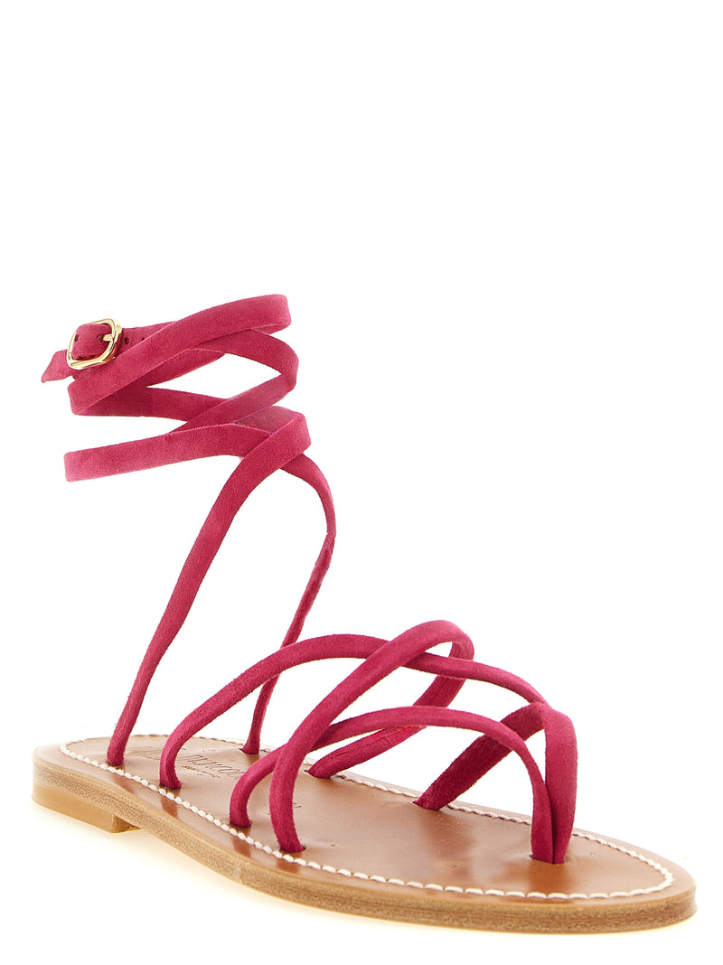 K.JACQUES SAINT TROPEZ Fuchsia Zenobie Flat Sandals