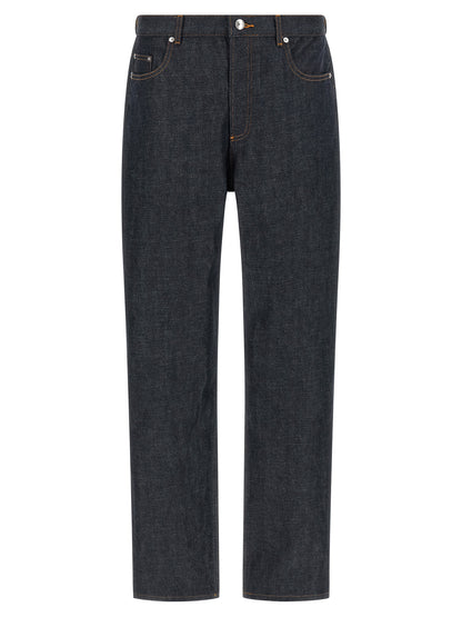 A.P.C. Blue Cotton Relaxed Fit Jeans