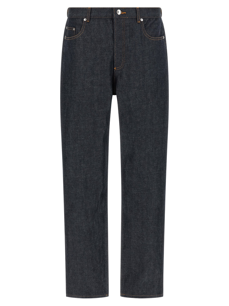 A.P.C. Fairfax Blue Cotton Relaxed Fit Jeans for Men