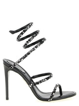 RENE CAOVILLA Bicolor Viscose Stiletto Heel Sandals - Cleo Model