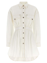 Versace White Cotton Short Dress - Elegant and Timeless