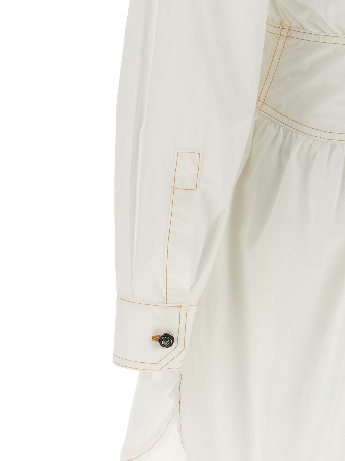 Versace White Cotton Short Dress - Elegant and Timeless