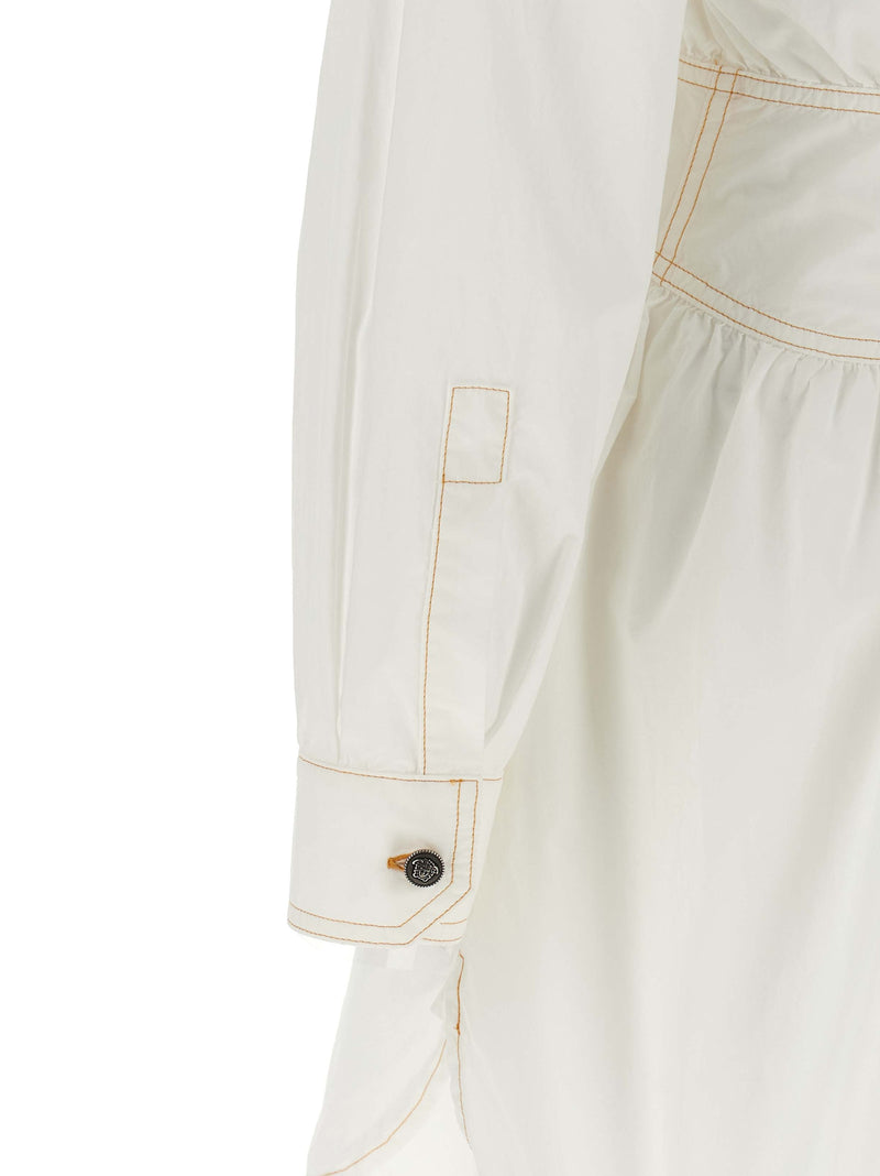 Versace White Cotton Short Dress - Elegant and Timeless